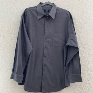 Alfani pinpoint Dress Shirt. Size 17 34/35 XL. Gray. 100% Cotton. Pre Owned